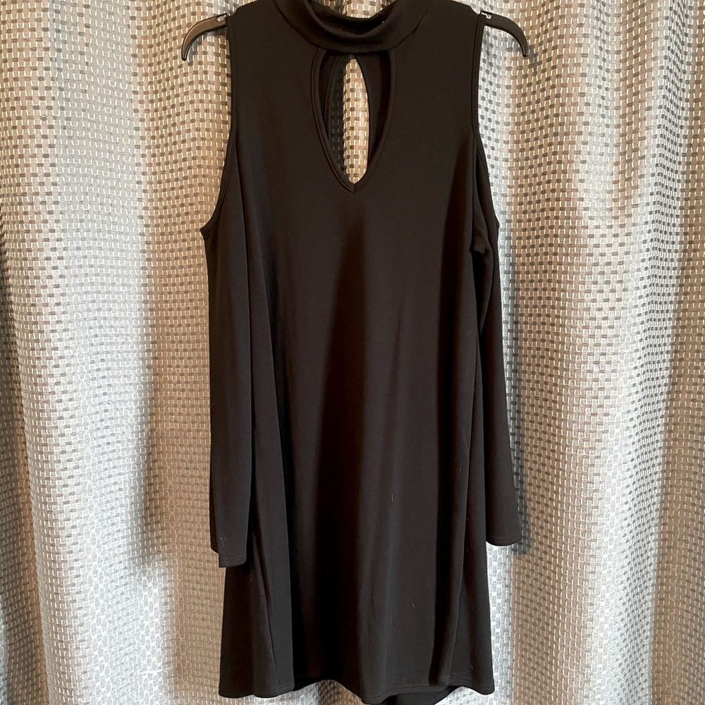 Brand New! NWOT Cold Shoulder Black Mini Dress